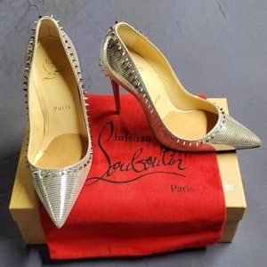 Christian Louboutin Anjalina 100 Dino Laminato Leather Pump